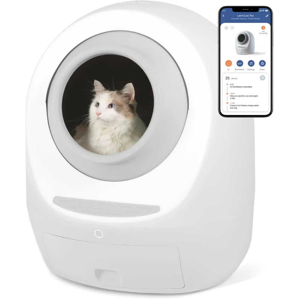 Self-Cleaning Cat Litter Box With Wi-Fi App Control